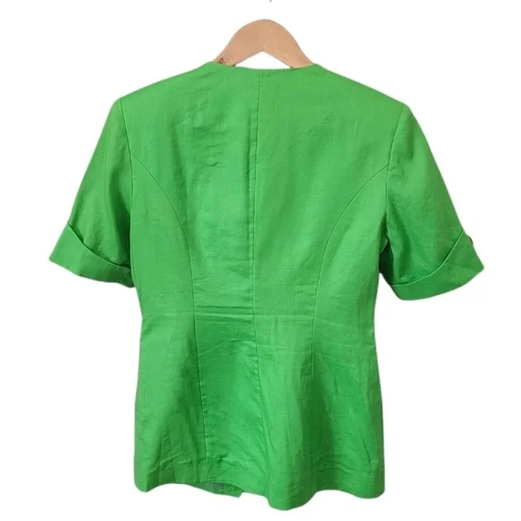 Vintage CHANCELLE Jacket Blazer  Fitted Green Colorful Embroidery Beaded - Picture 5 of 8